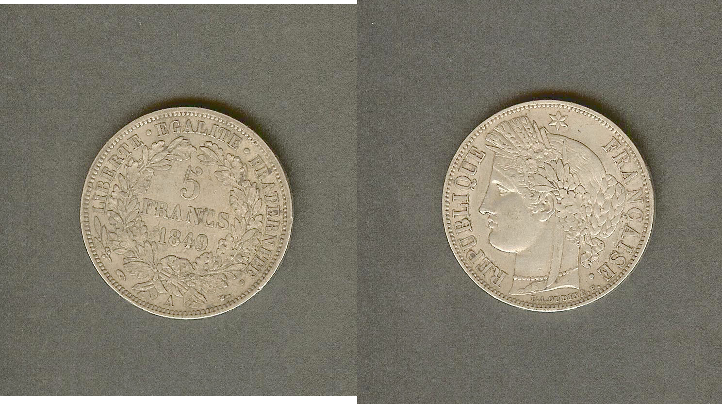 5 francs Ceres 1849A EF